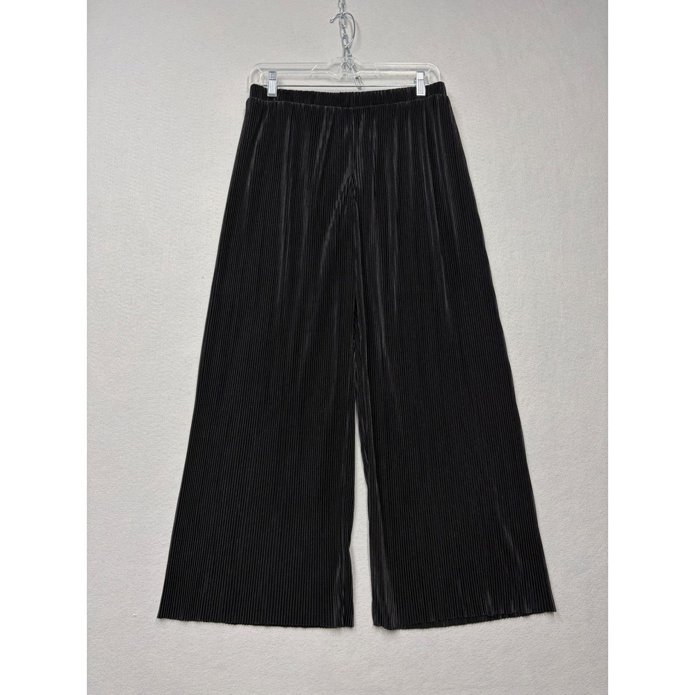 RO&DE Pants Women M Black AGU62084 Wide Leg Casual Pleated Plisse Trouser